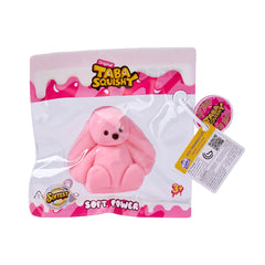 Taba Squishy Plush Lop-Eared Bunny Pink - Soft Sensory Toy for Kids