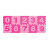 Power Joy Number Puzzle Mat 30x30cm 10-Piece Pink EVA Foam Learning Play Mat for Kids