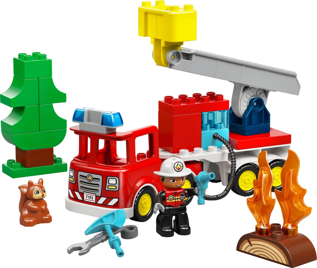 Lego Duplo Fire Truck With Hose And Firefighter