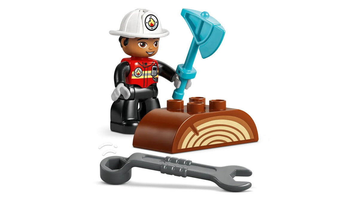 Lego Duplo Fire Truck With Hose And Firefighter