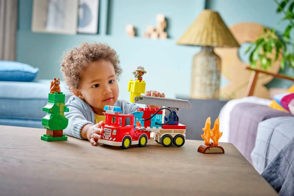 Lego Duplo Fire Truck With Hose And Firefighter