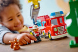 Lego Duplo Fire Truck With Hose And Firefighter