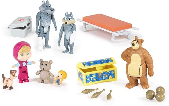 Masha & The Bear Mini Universe Playset with 7 Figurines  & Accessories