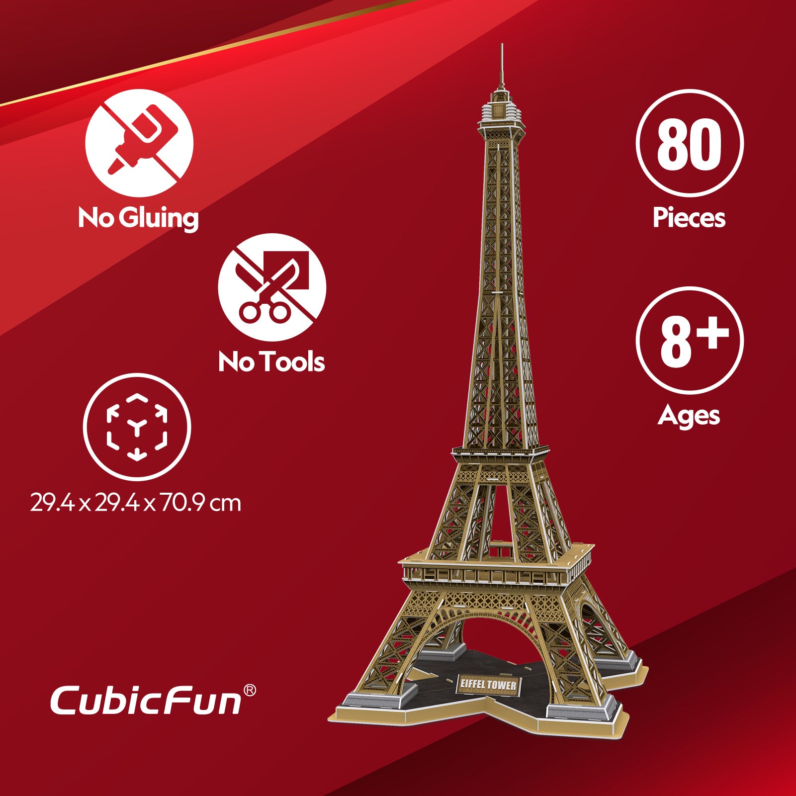National Geo 3D Puzzle Eiffel Towers 80-Piece