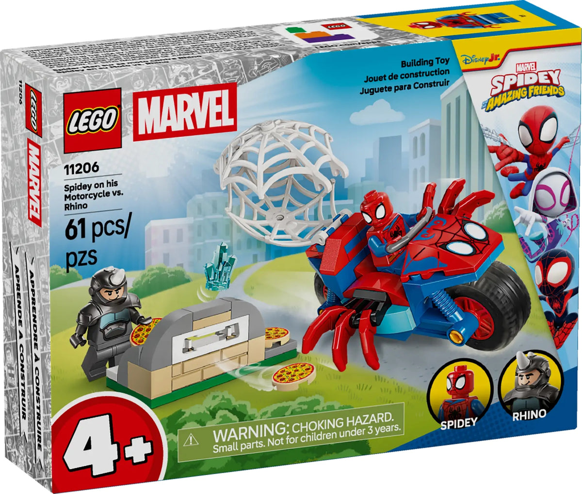 Lego Marvel Spidey On Motrcycle Vs Rhino Building Toys
