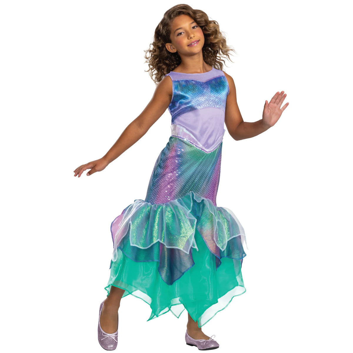 Disney Princess Ariel Classic Costume for Girls The Little Mermaid Fancy Dress Outfit, 10–12 Years