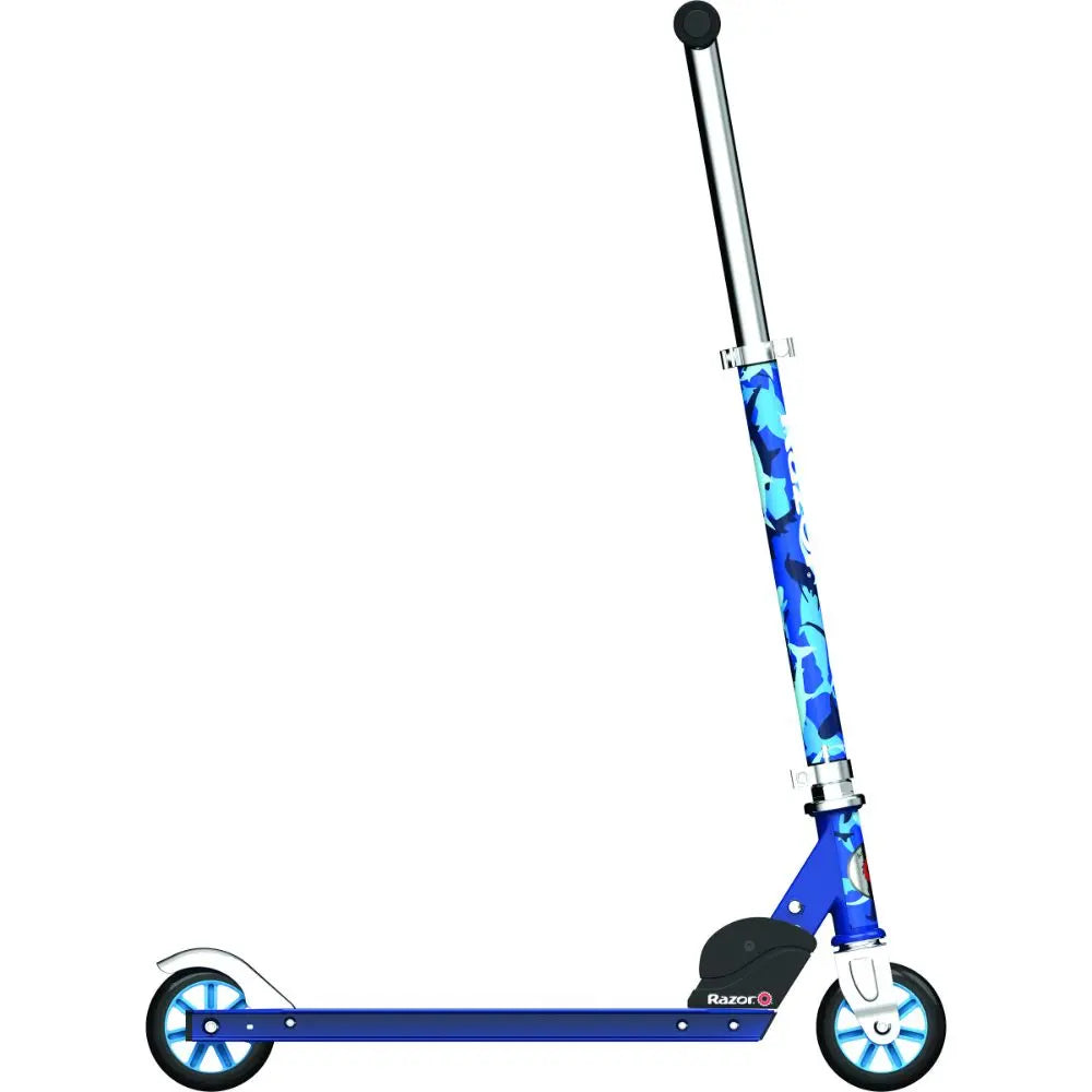 Razor A Kick Scooter Shark Camo Blue Outdoor Ride-On Toy for Kids & Teens