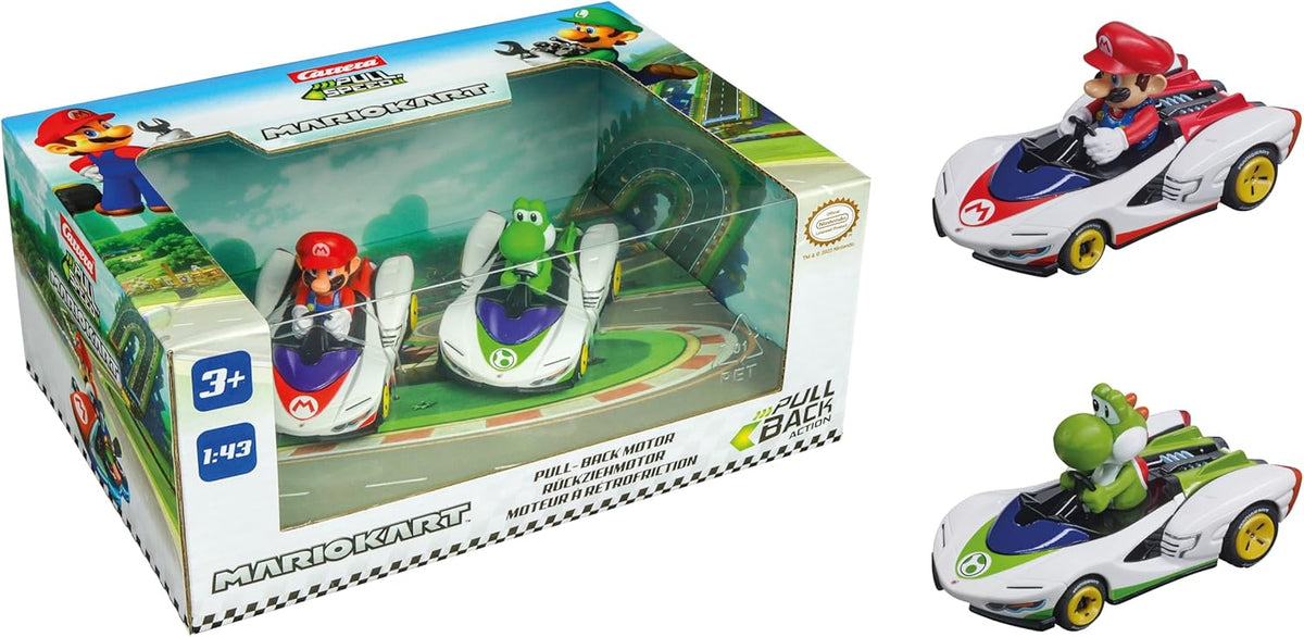 Carrera Pullback Mario Motor Twin Pack 1:43
