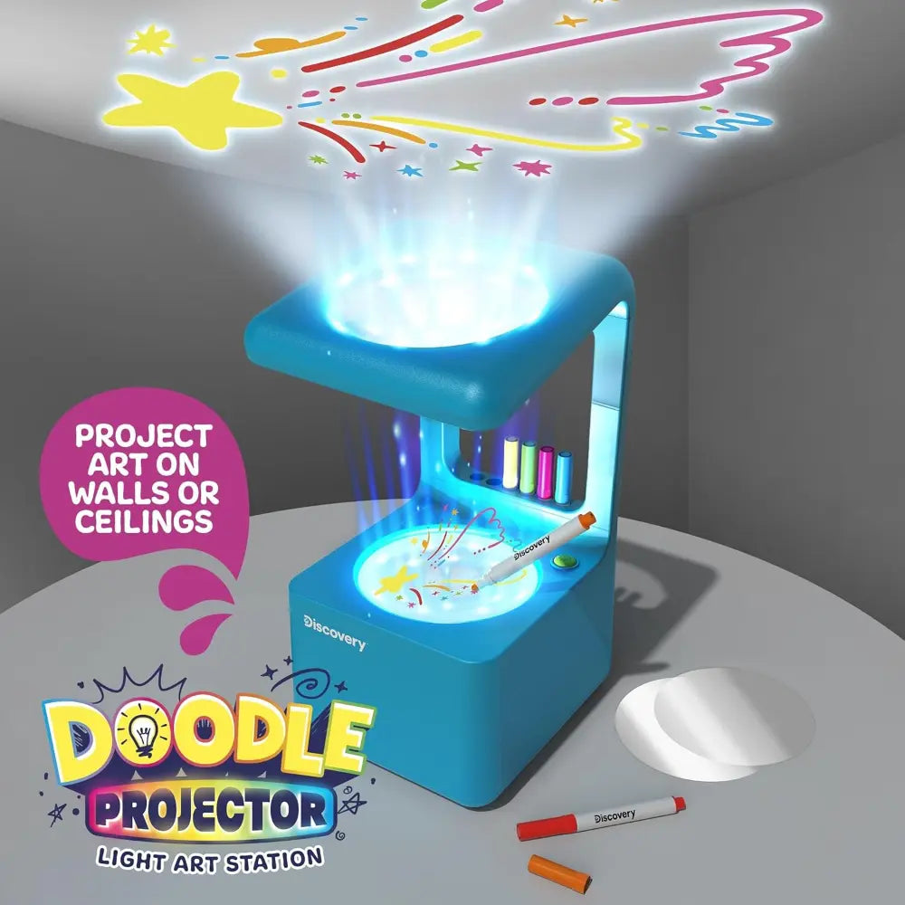 iscovery Doodle Projector Art Station with 6 Markers & 10 Reusable Drawing Discs
