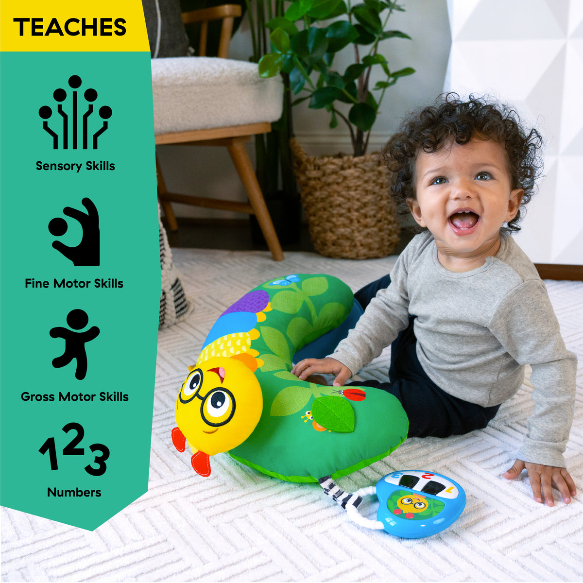 Baby Einstein Cal-a-Pillow Tummy Time Activity Pillow with Lights, Music & 9 Sensory Activities