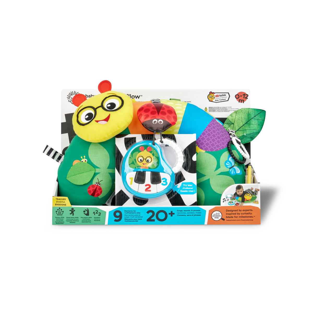 Baby Einstein Cal-a-Pillow Tummy Time Activity Pillow with Lights, Music & 9 Sensory Activities