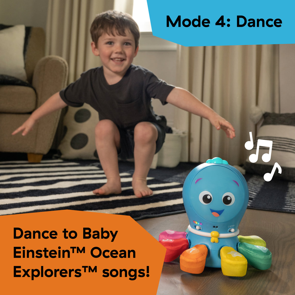 Baby Einstein Ocean Explorers Go Opus Go 4-in-1 Crawl & Chase Musical Activity Toy with Lights