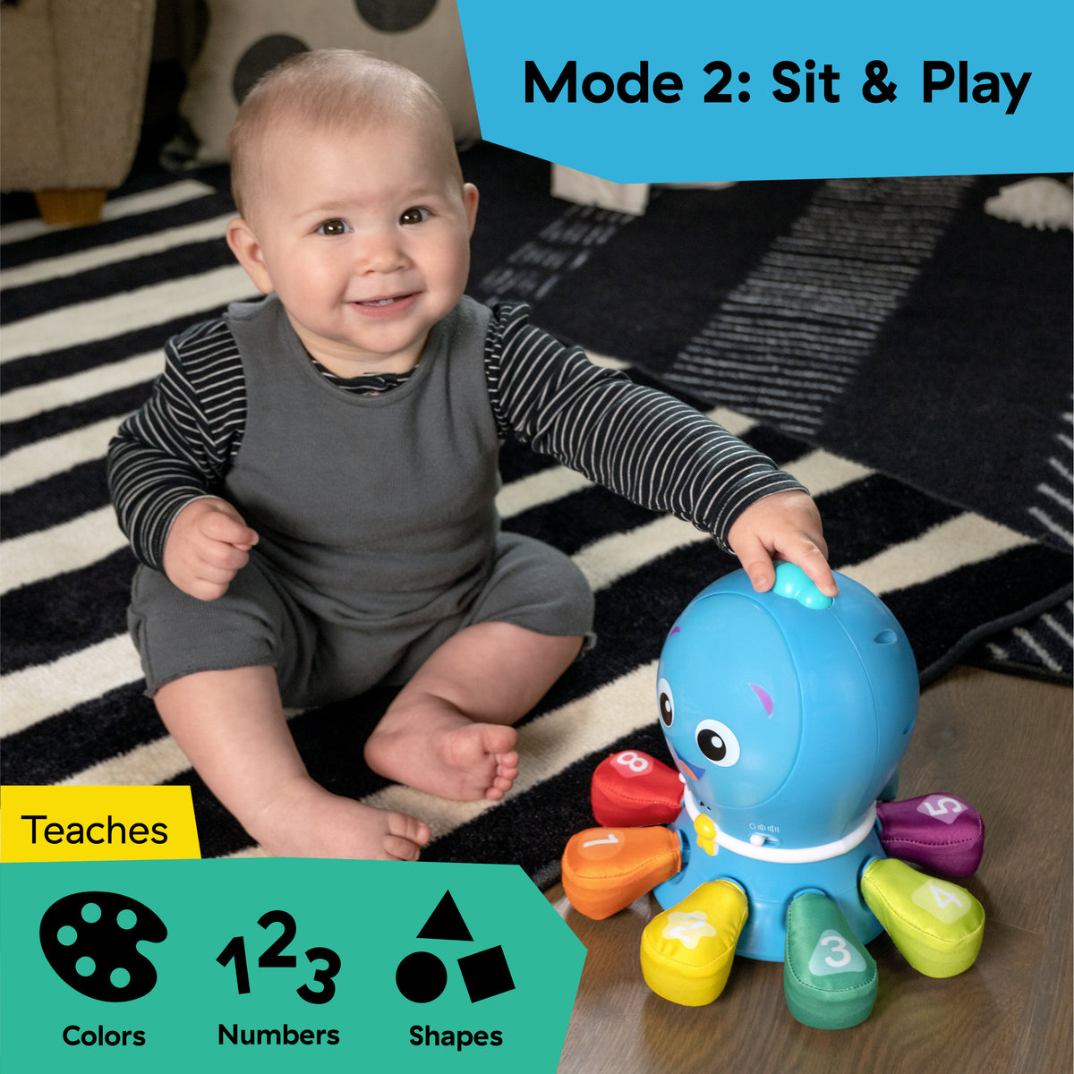 Baby Einstein Ocean Explorers Go Opus Go 4-in-1 Crawl & Chase Musical Activity Toy with Lights