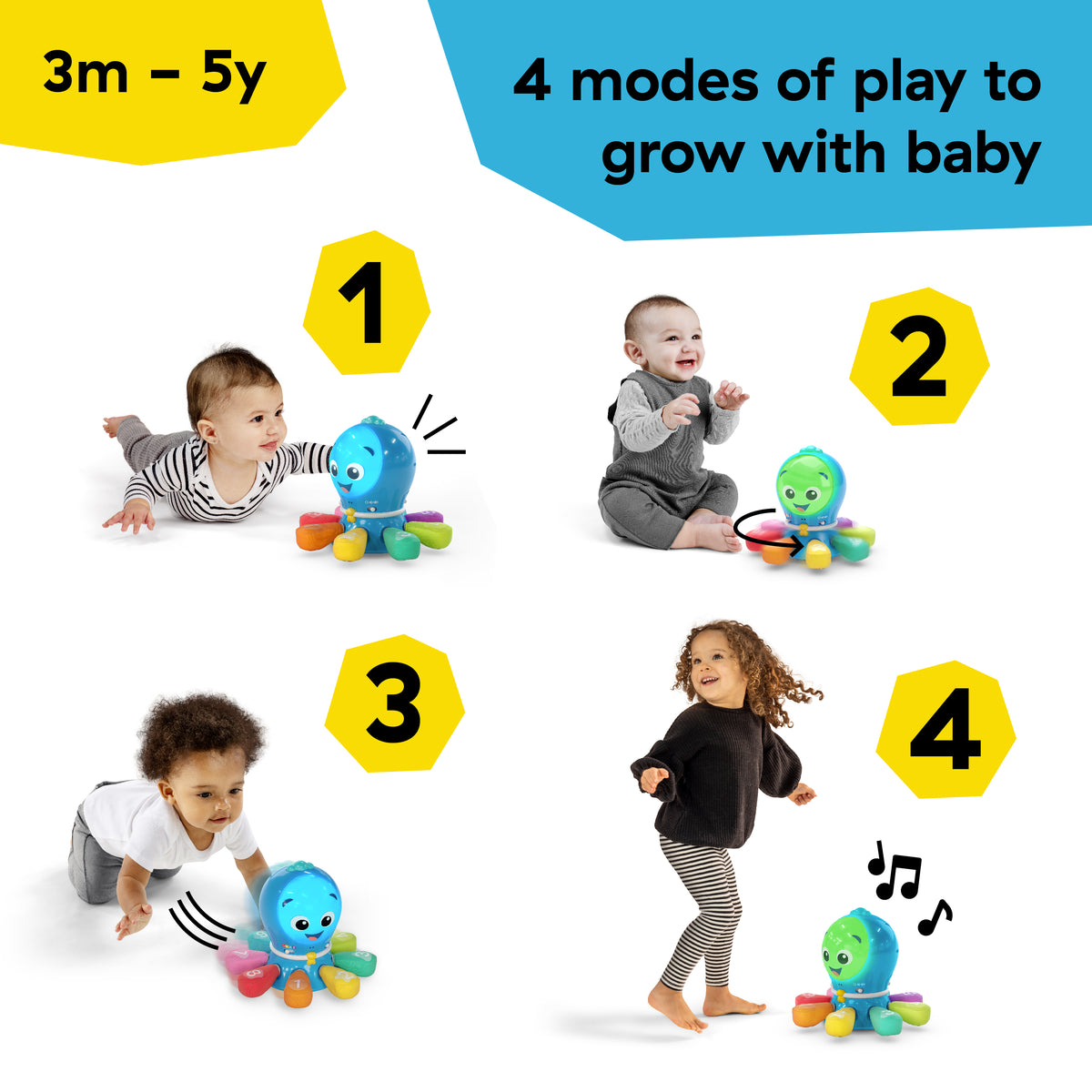 Baby Einstein Ocean Explorers Go Opus Go 4-in-1 Crawl & Chase Musical Activity Toy with Lights