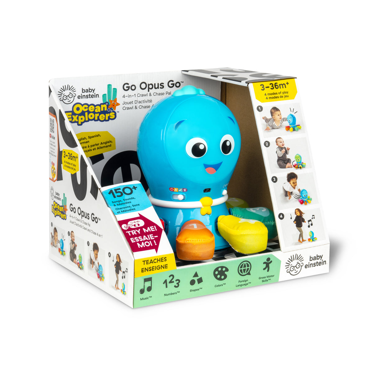 Baby Einstein Ocean Explorers Go Opus Go 4-in-1 Crawl & Chase Musical Activity Toy with Lights