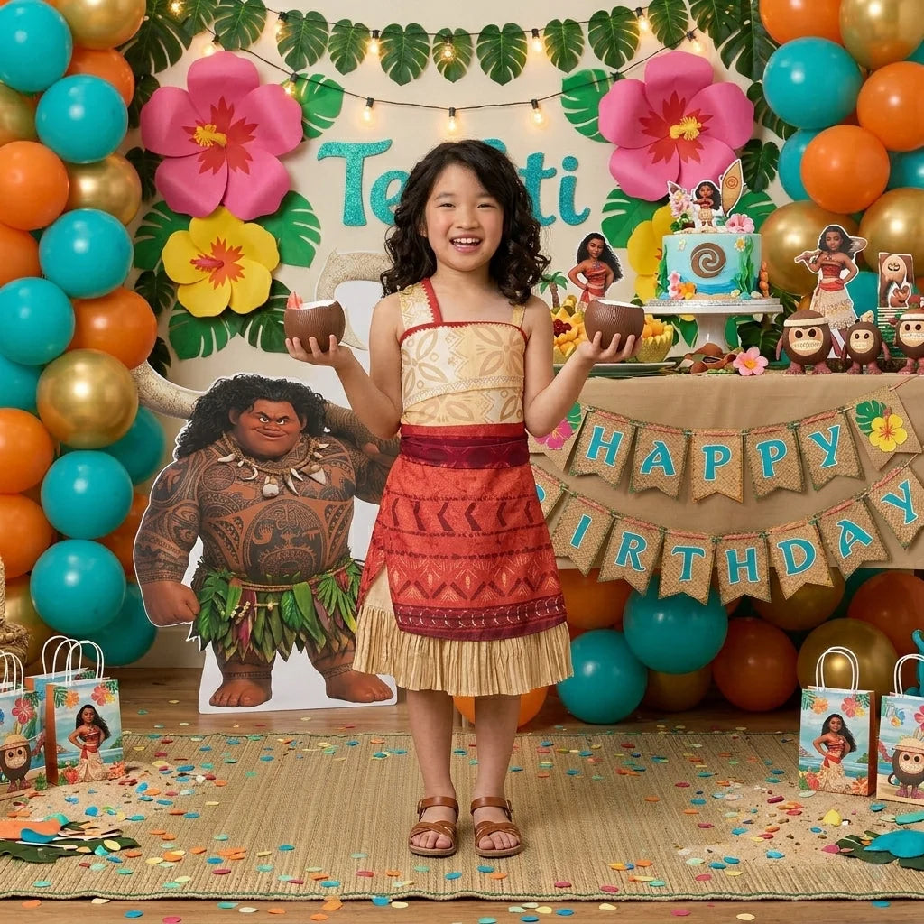 Disney Princess Moana Classic Costume for Girls Island Adventure Fancy Dress Outfit, 7-8 Years