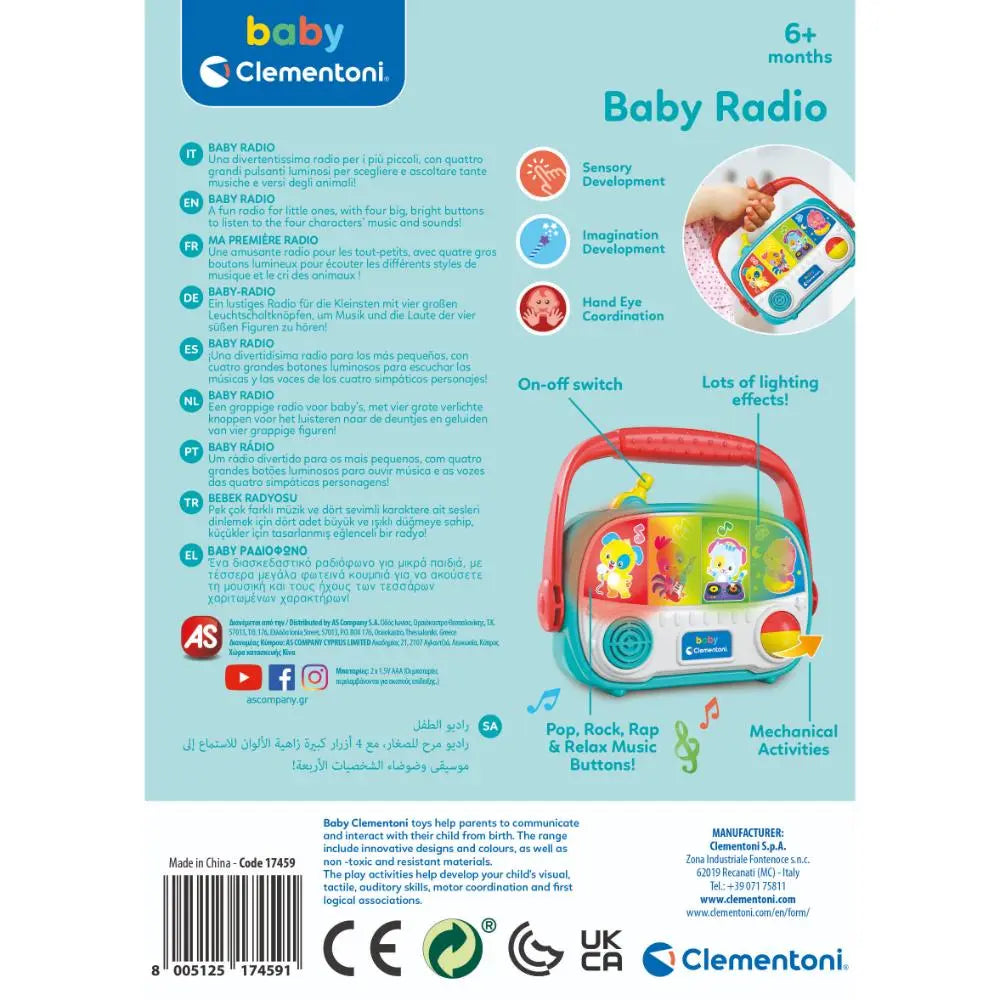 Clementoni Baby My First Radio, Battery Operated