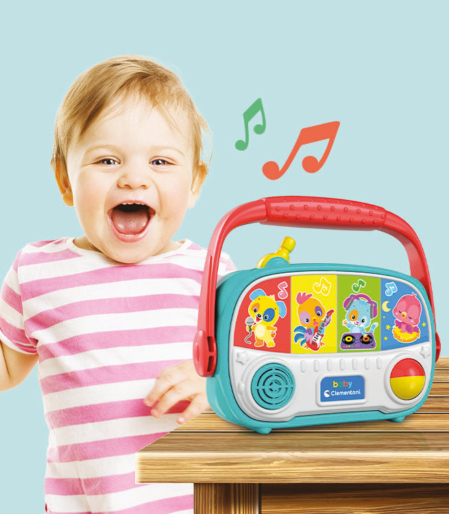 Clementoni Baby Radio Battery-Operated Musical Learning Toy for Babies