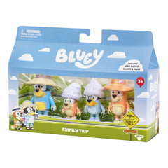Bluey Holiday Family Trip Figure 4 Pack
