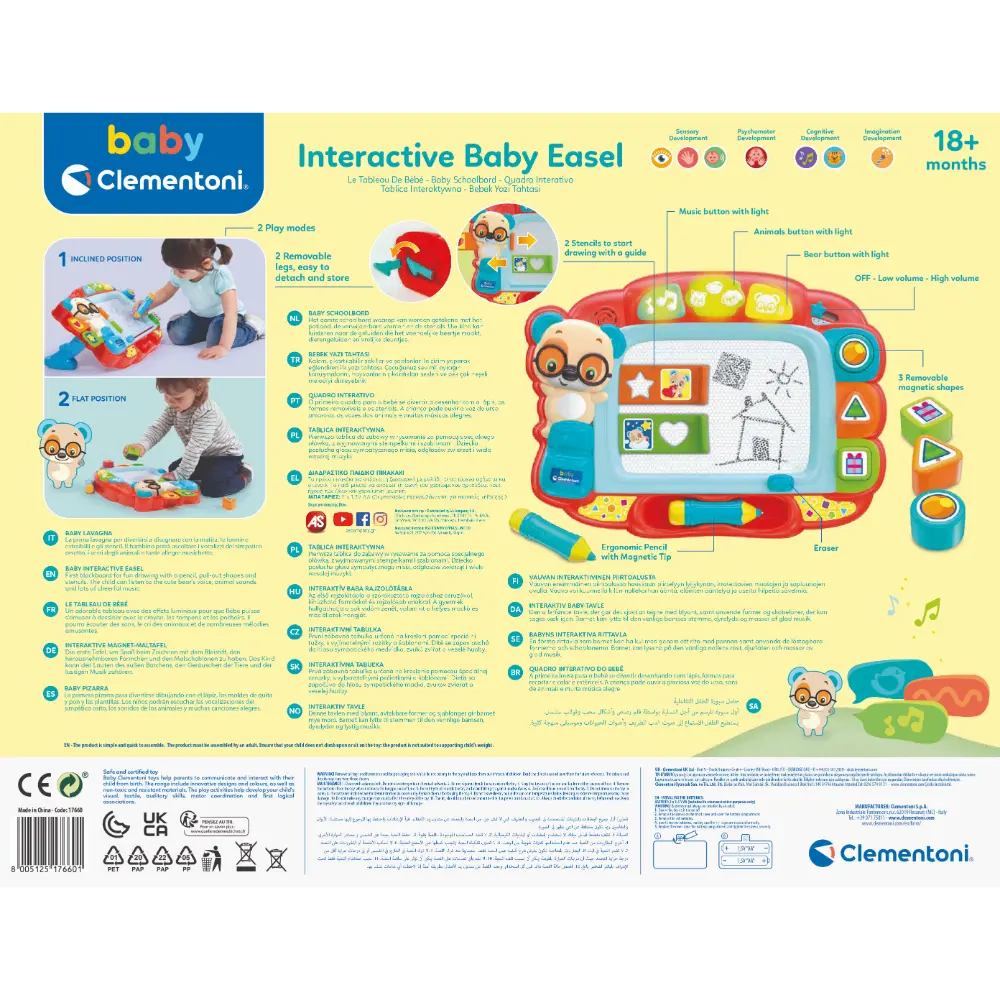 Clementoni Baby Interactive Easel Drawing & Learning Toy