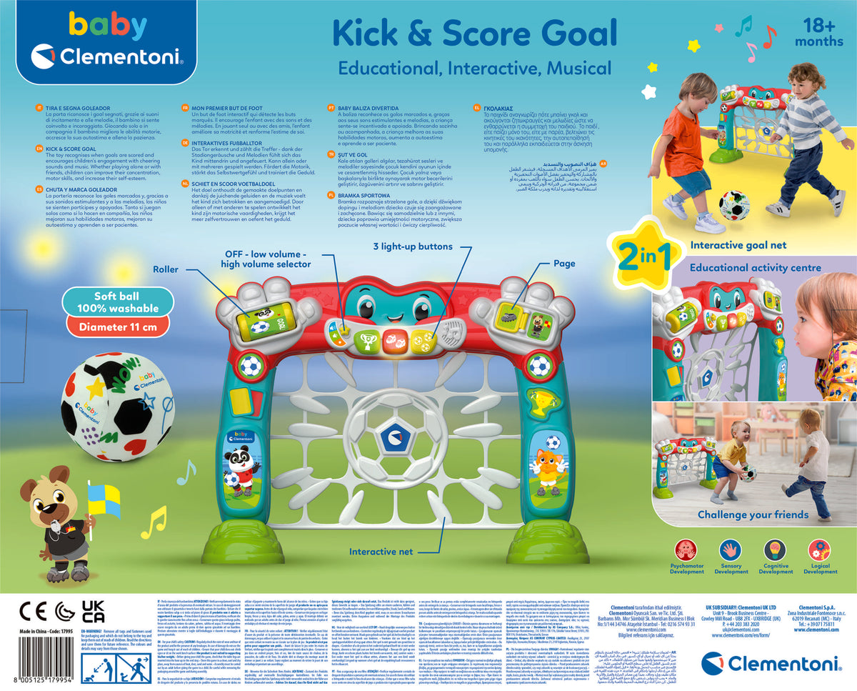Clementoni Baby Kick & Score Battery-Operated Activity Toy for Babies