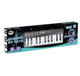 Power Joy Music Keyboard with Microphone - 24 Keys, Battery Operated