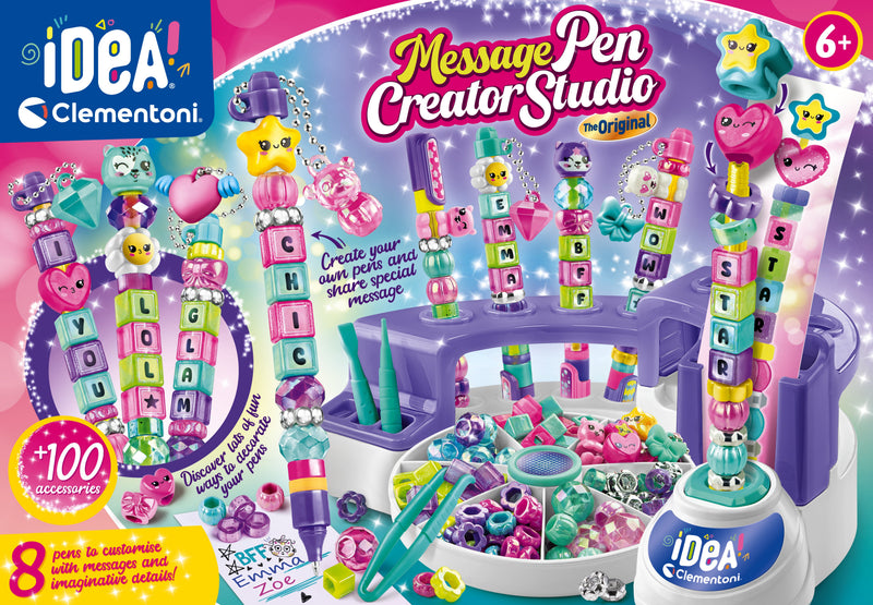 Clementoni IDEA Message Pen Creator Studio - DIY Personalized Pen Making & Creative Arts and Crafts Kit for Kids