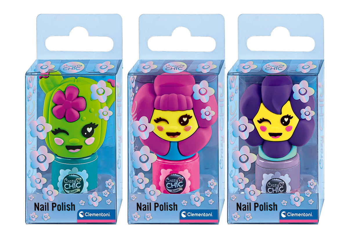 Clementoni Crazy Chic Nail Polish Activity Kit - Creative Nail Art & Beauty Assortment Play Set for Kids