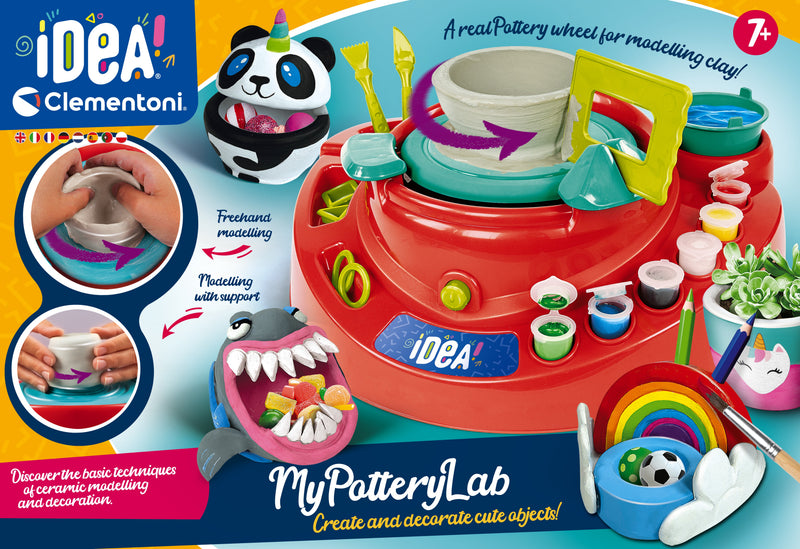 Clementoni IDEA Electric Pottery Wheel Battery Operated DIY Pottery Making & Creative Arts and Crafts Kit for Kids