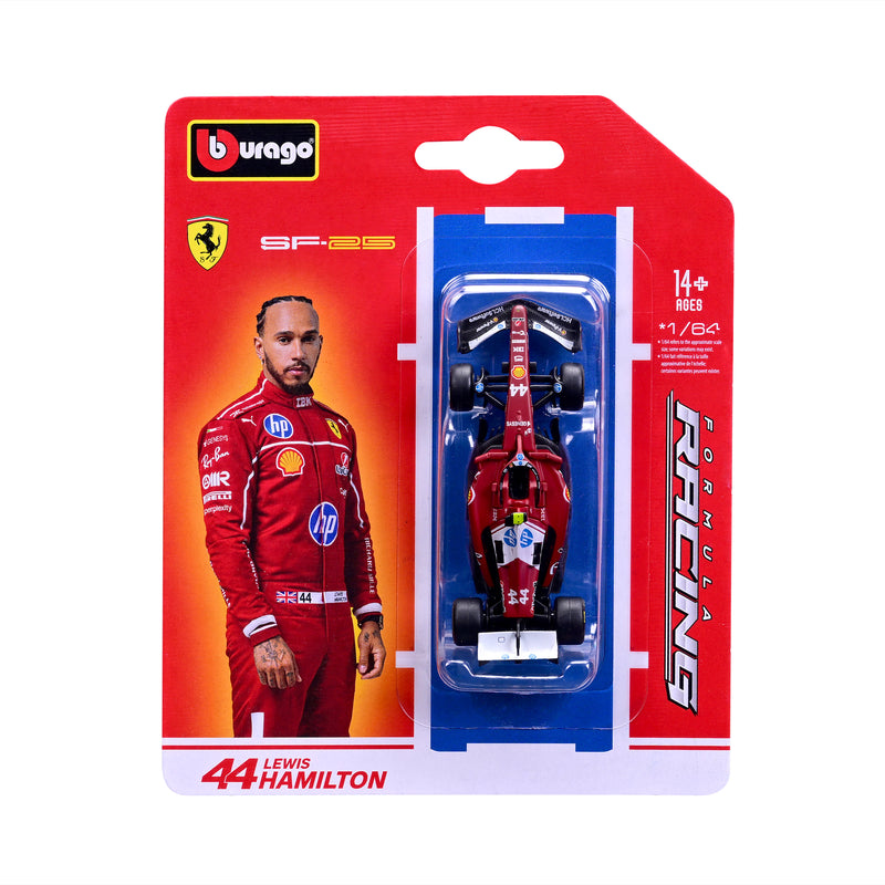 Bburago Ferrari SF-25 #44 Lewis Hamilton Australian GP 2025 1:64 Die-Cast Formula 1 Race Car Toys for Kids
