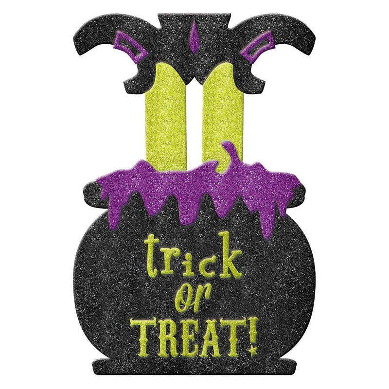Amscan Witchyard Glitter Halloween Yard Stake Spooky Witch Outdoor Garden & Lawn Decoration
