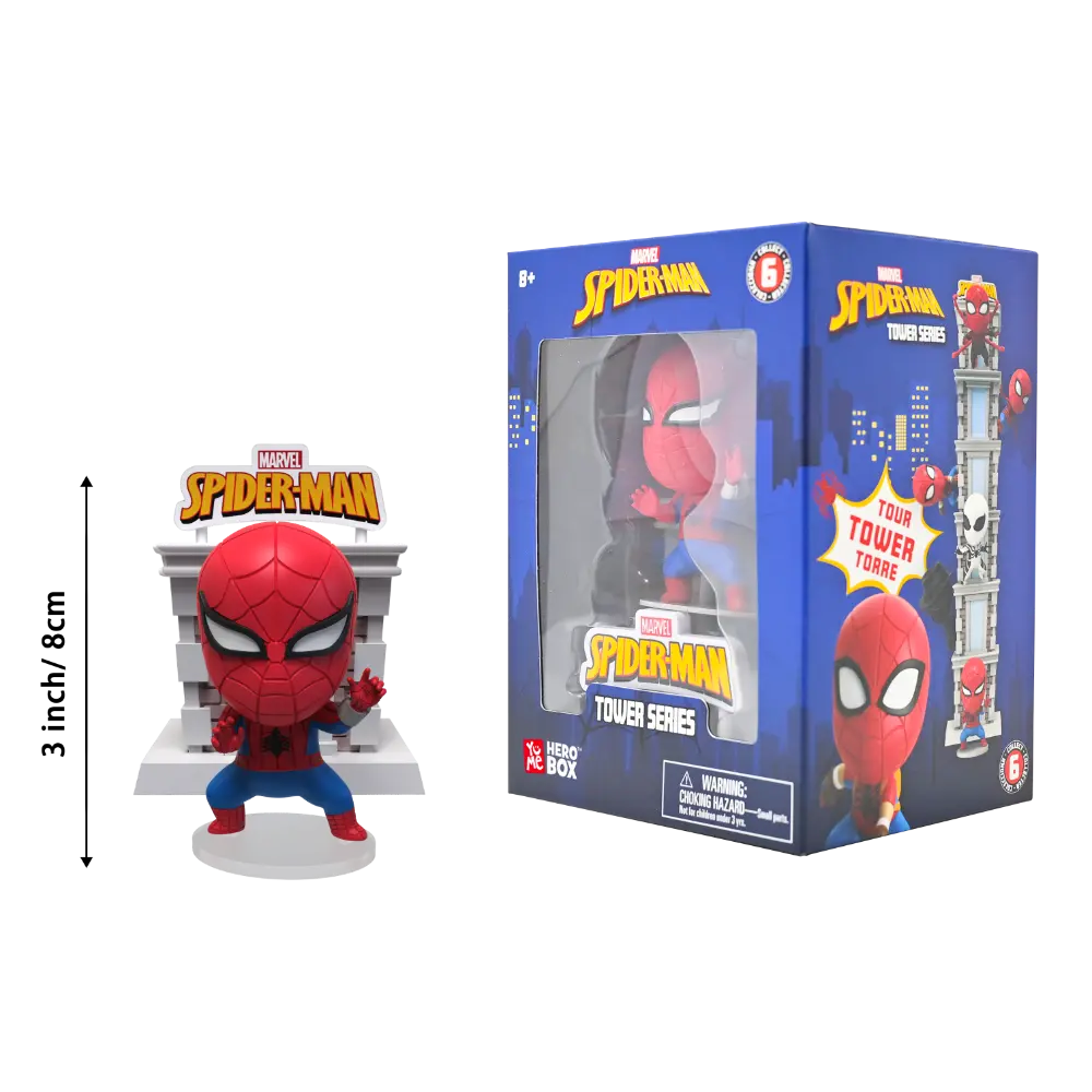 Spiderman Tower Series with Window Box 6Asst