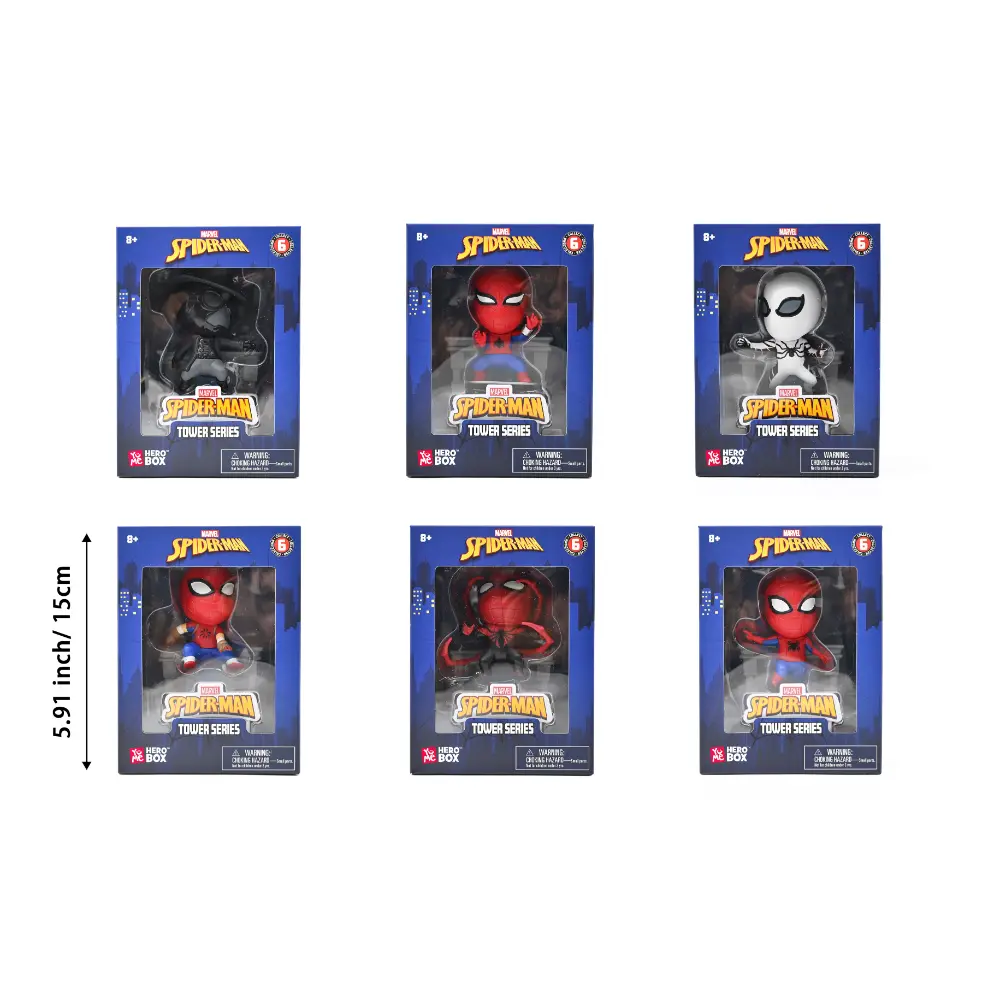 Spiderman Tower Series with Window Box 6Asst