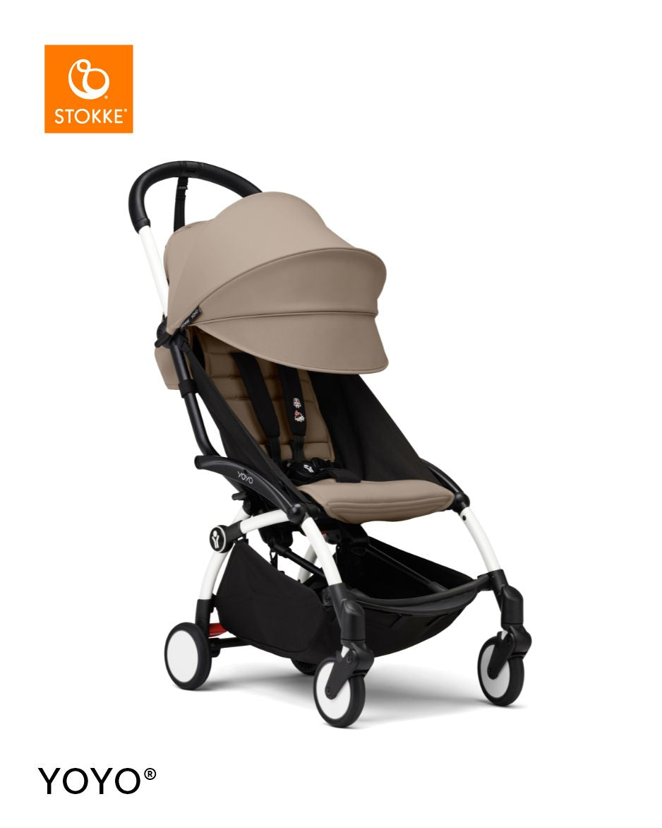 Stokke YOYO³ Stroller White Frame 6+ Bundle - Taupe