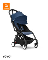 Stokke YOYO3 Stroller Black Frame 6+ Bundle - Air France Blue