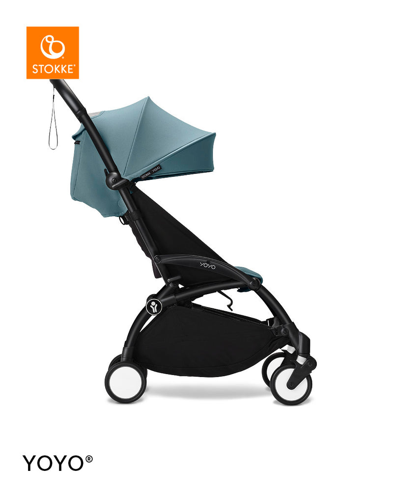 Stokke YOYO3 Stroller Black Frame 6+ Bundle - Aqua