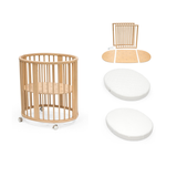 Stokke Sleepi Mini Natural with Extension Mattress and Fitted Sheet Bundle