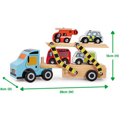 ELC Wooden Emergency Car Transporter Vehicle