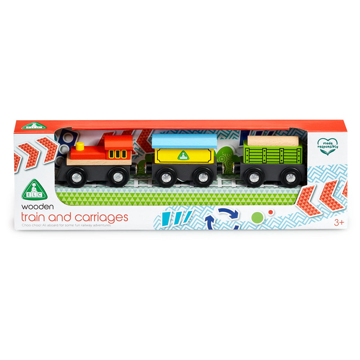 Early Learning Centre Wooden Pull-Along Crocodile Activity Toy Wooden Train And Carriages