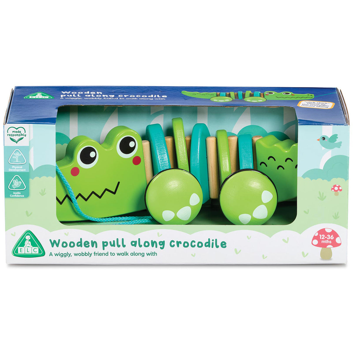 Early Learning Centre Wooden Pull-Along Crocodile Activity Toy