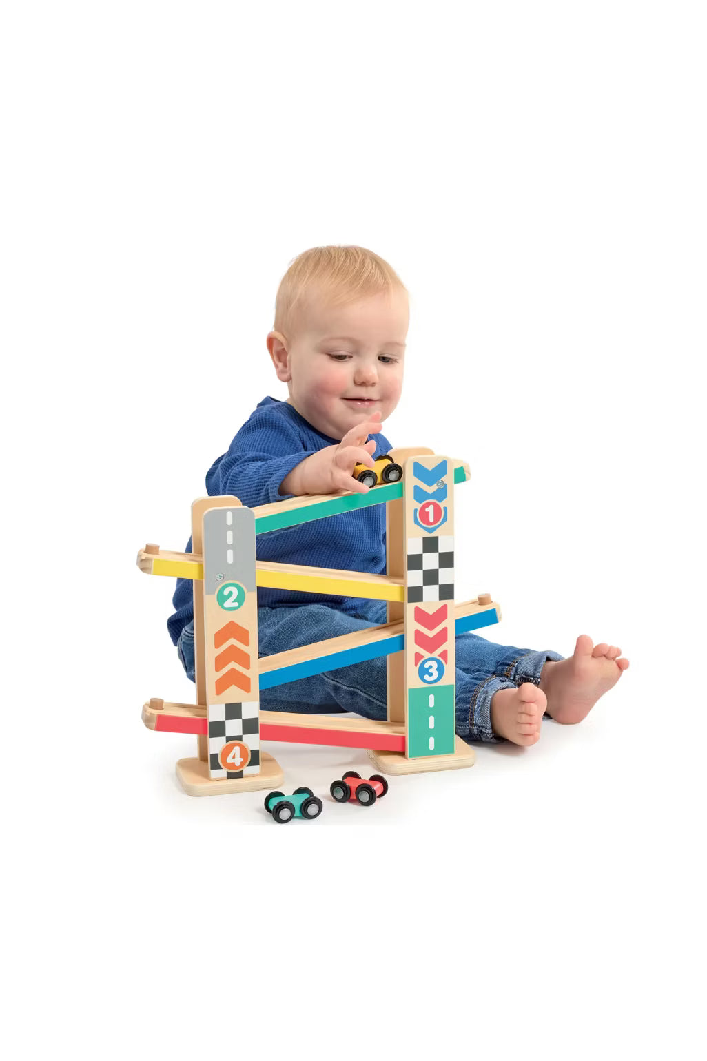 Early Learning Centre Wooden Click Clack Race Track Toy for Toddlers 1-3 Years