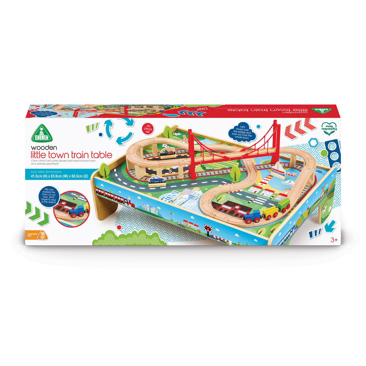 Early Learning Centre Wooden Train Table Playset for Toddlers