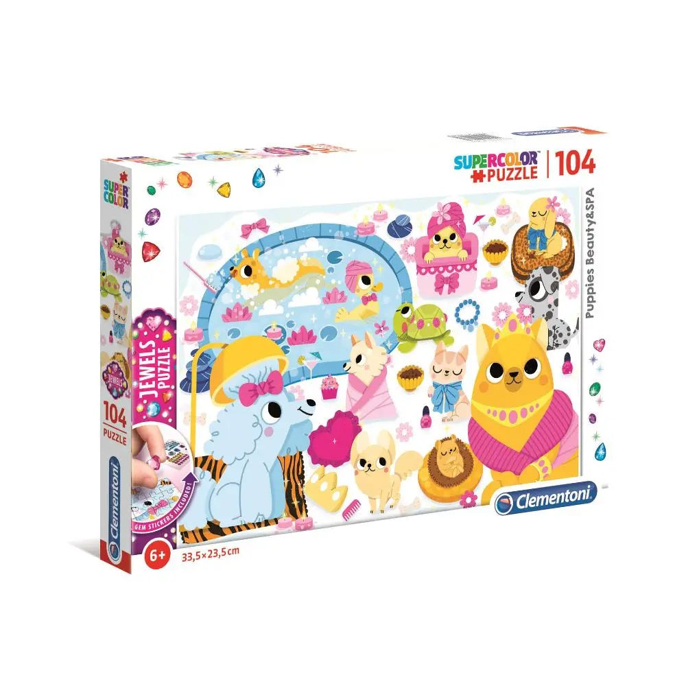Clementoni Puzzle Jewels Puppies 104Pcs