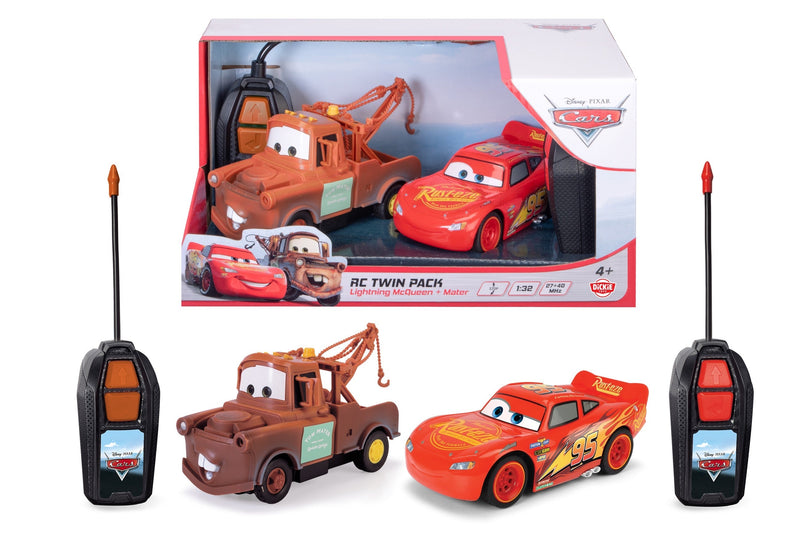 Disney Cars Lightning McQueen & Mater 1:32 RC Car Twin Pack