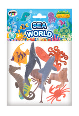 Power Joy Animal Worldz 2 Inch Sea Animal Figures - 10-Piece Set