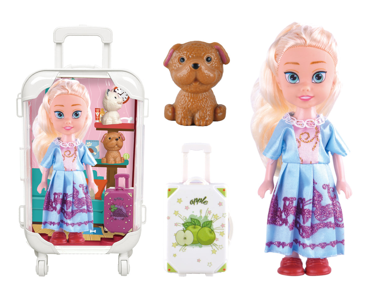 Power Joy Leila Princess Mini Travel Suitcase Fashion Doll Playset with Accessories Assorted - Random selection