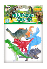 Power Joy Animal Worldz Dinosaur Figures 4 Inch 6-Piece Set - Dinosaur Toys for Kids