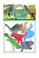 Power Joy Animal Worldz Dinosaur Figures 4 Inch 6-Piece Set - Dinosaur Toys for Kids