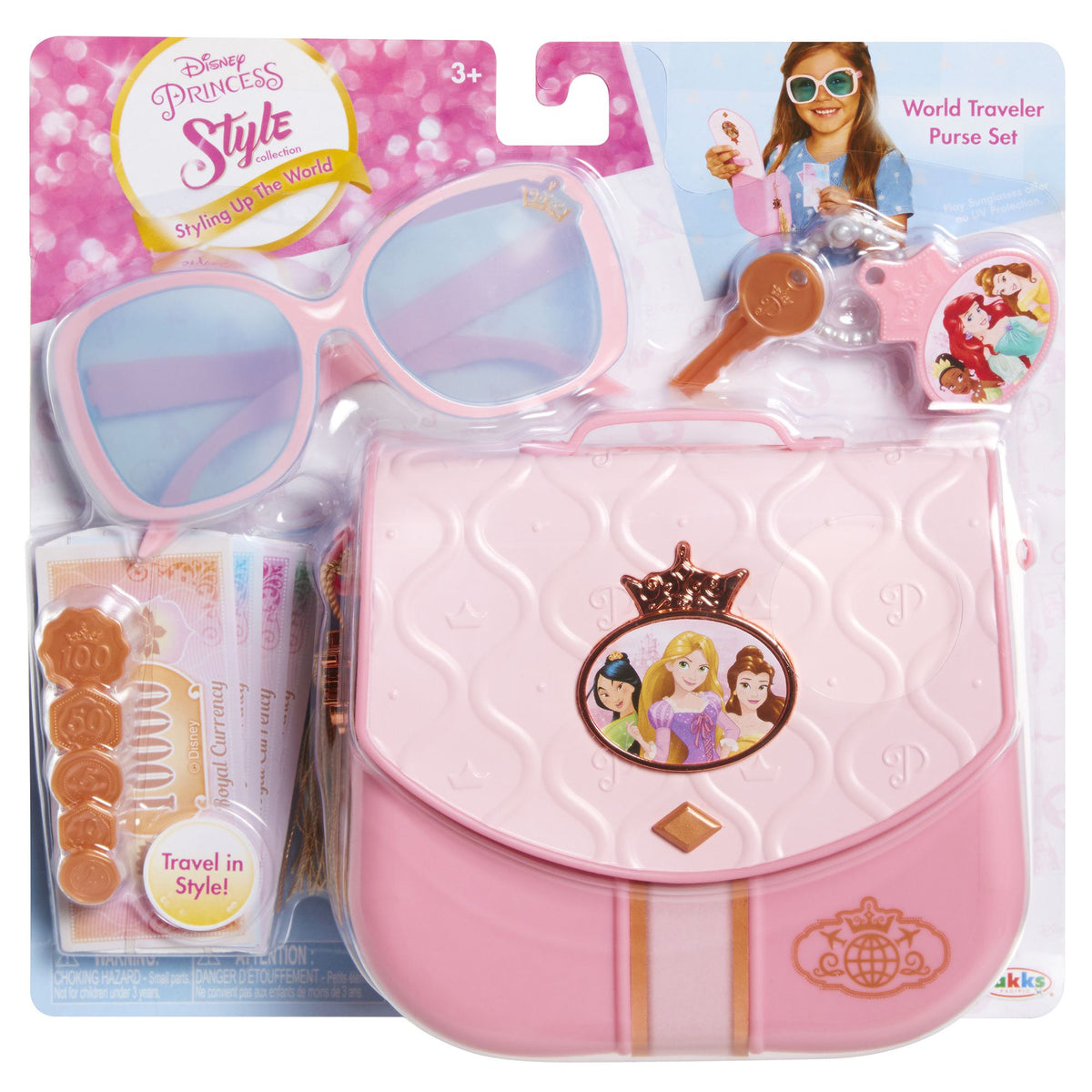 Disney Princess Style Collection World Traveler Purse Set Kids Pretend Play