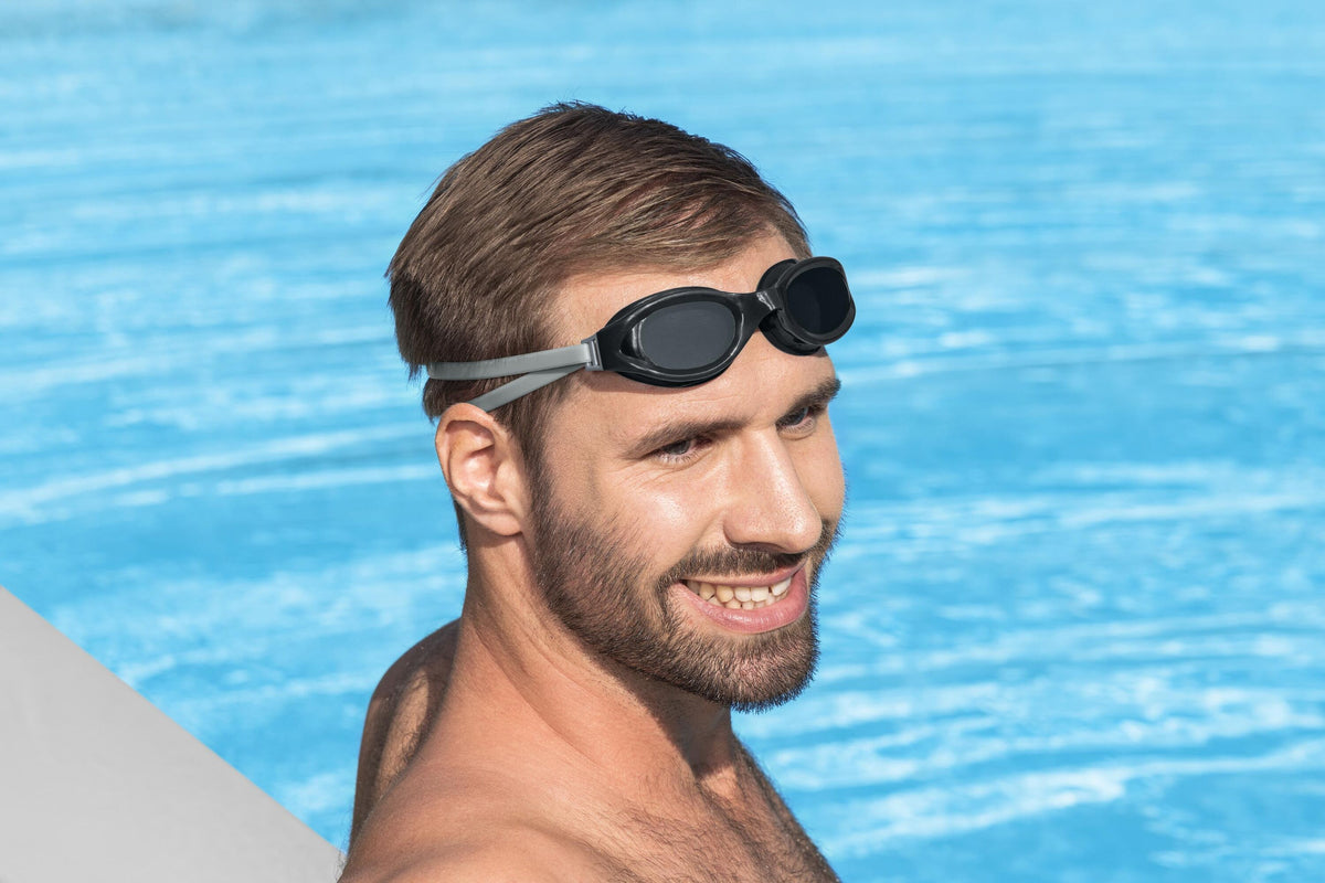 Bestway Hydro-Swim IX-1400 3 Pieces Adult Swim Goggles with Adjustable Strap, Anti-Fog & UV Protection
